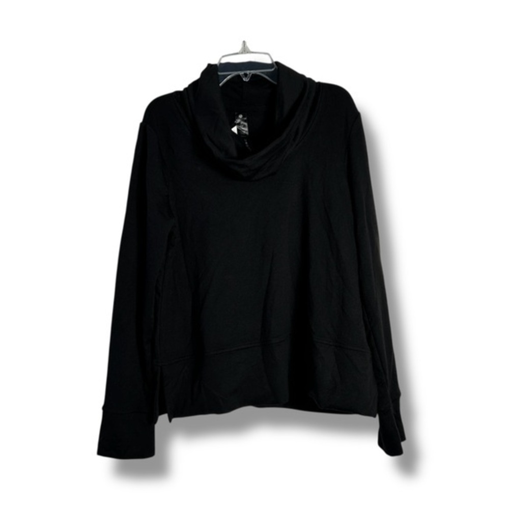 Yogalicious Black Cowl Neck Side Slit Sweatshirt Size Small - “Vasant”